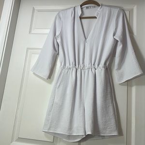 Nordstrom - Fraiche by J Zip Front Romper - White